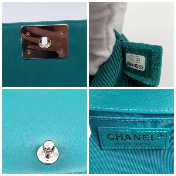 100% Authentic CHANEL Boy Small Green Leather Shoulder Bag 2650-080524 - Picture 16 of 16